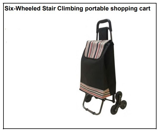 Six-Wheeled Stair Climbing portable shopping cart